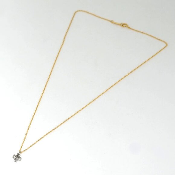 Tiffany & Co. Cruciform Cross Diamond Necklace 16" 18k Yellow Gold 750 & PT950 - Picture 4 of 9